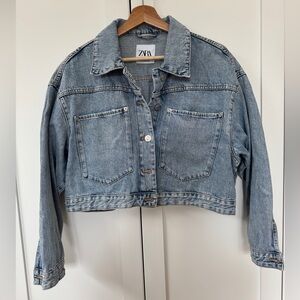 Zara cropped denim jacket